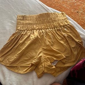 Yellow free people movement shorts! Size medium!